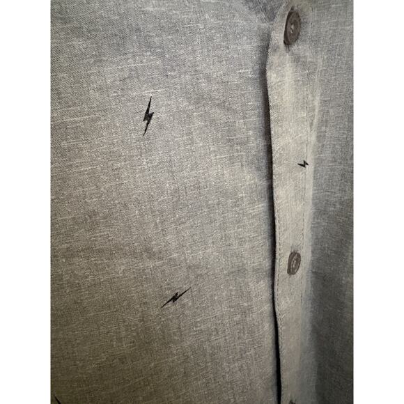 Molokai Surf Co. Men's Short Sleeve Button Down Shirt XXL Lightning Grey - Picture 3 of 5